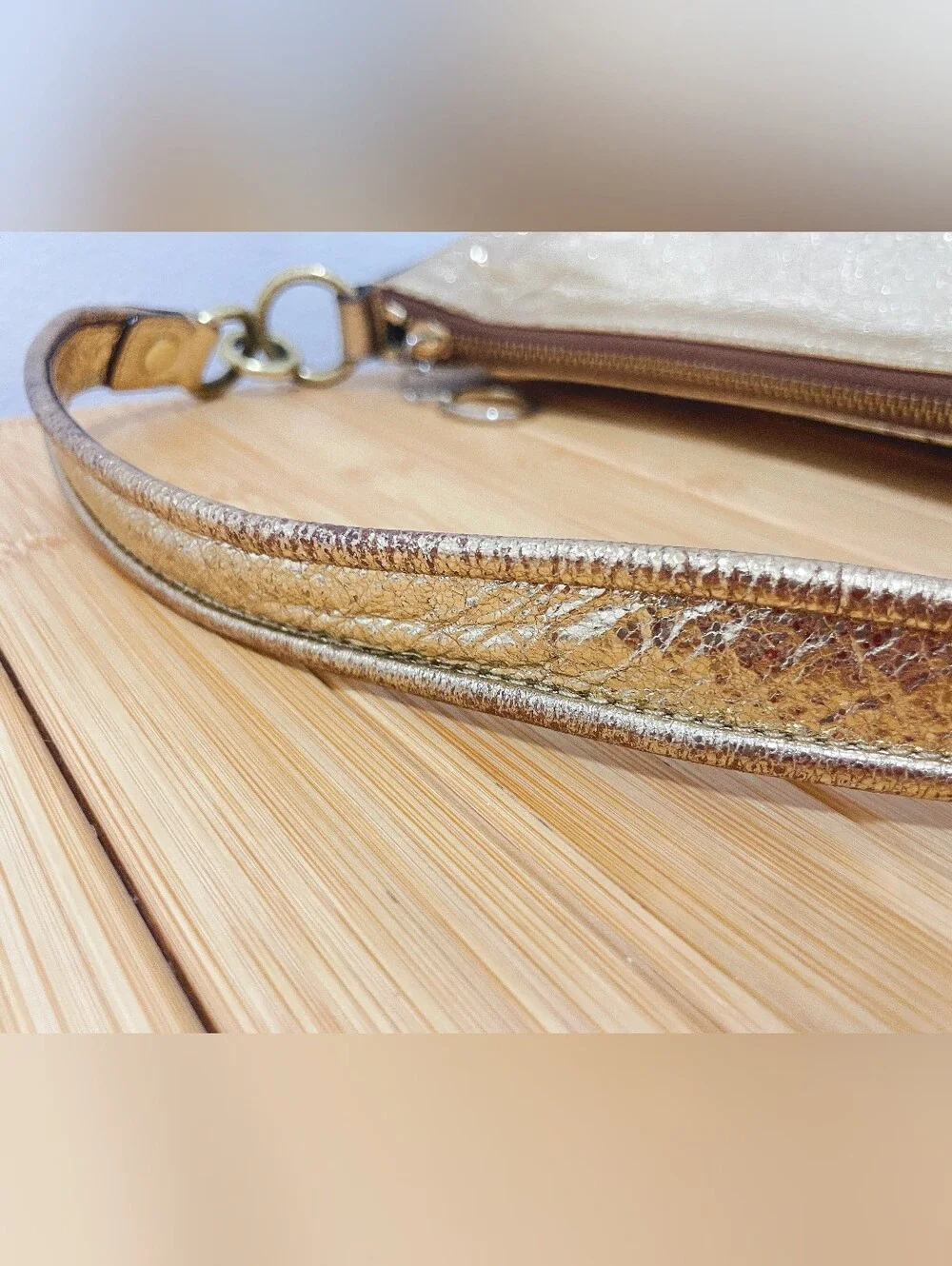 Rare Vintage Coach Y2K Poppy Metallic Gold Shoulder Bag 13850